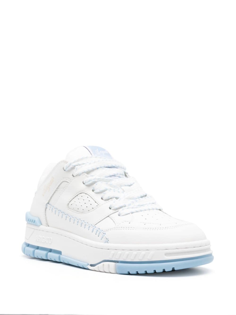 White and light blue Area panelled chunky sneakers women